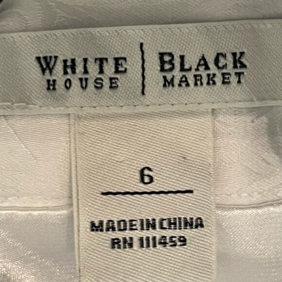 White House Black Market Black W White Floral Pleated Skirt Size 6 - Picture 8 of 11